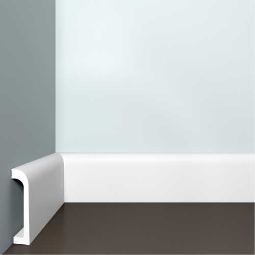 Фото Плинтус напольный Bello Deco ПЛ16 Белый жасмин (80х19х2000)