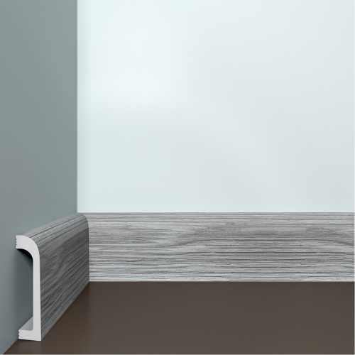 Фото Плинтус напольный Bello Deco ПЛ16 Льняной Дуб (80х19х2000)