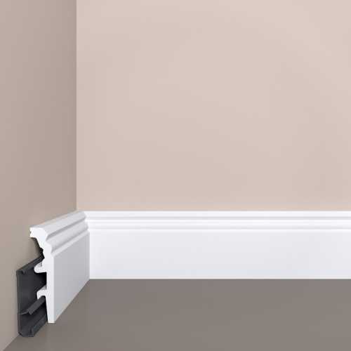 Фото Плинтус напольный Bello Deco П25 с монтажной планкой, под покраску (80х20х2000)
