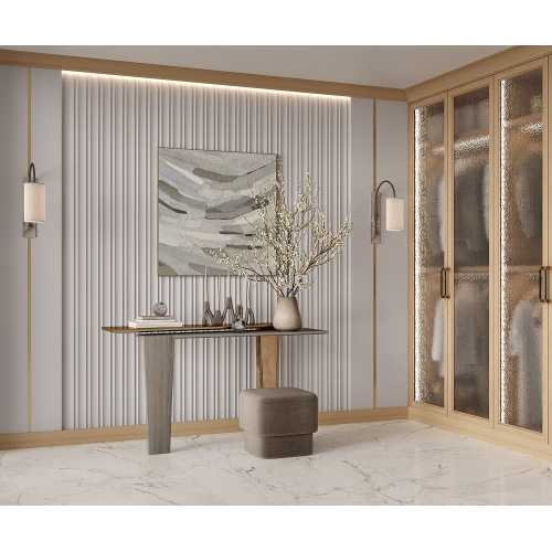 Фото Плинтус напольный Cosca PX047 под покраску, белый (112х20)