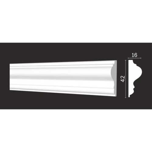 Фото Молдинг гибкий под покраску Decor Dizayn DD301 Flex (42х16х2000 мм)