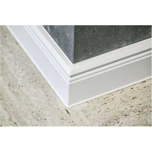Фото Плинтус Dollken (Долкен) Cubu Hamburger style 80 slim, 1328/ 5012 white белый (1уп=6 шт)