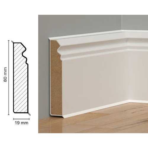 Фото Плинтус Dollken (Долкен) Cubu Hamburger style 80 slim, 1328/ 5012 white белый (1уп=6 шт)