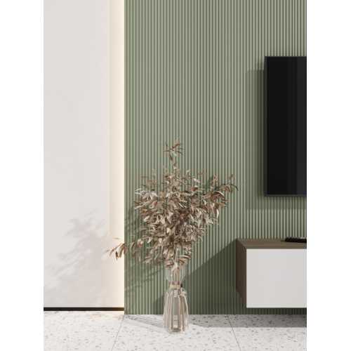 Фото Стеновая панель квадратная МДФ Ликорн - Полосы, Фисташка, 500*500*8 мм (4 шт)