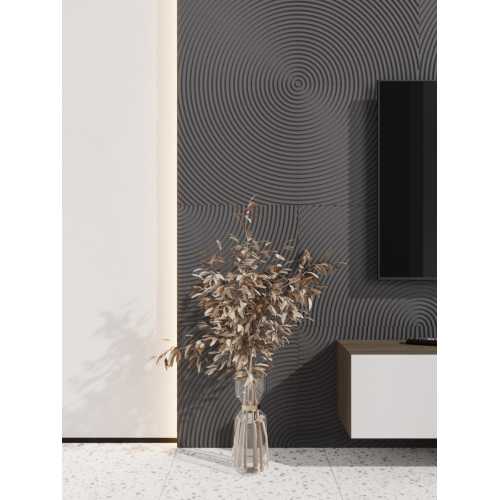Фото Стеновая панель квадратная МДФ Ликорн - Круги Графит, 500*500*8 мм (4 шт)