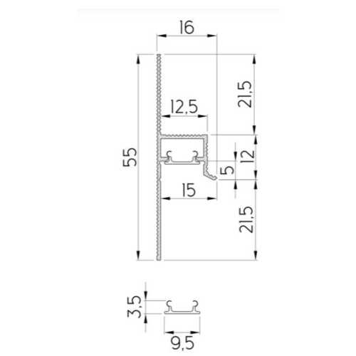 Фото Рассеиватель матовый для теневого плинтуса Ликорн (2.5м)