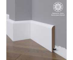 Белый плинтус напольный МДФ Madest Decor 10-120-16 крашеный (120х16х2400 мм)