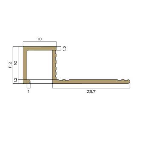 Фото Профиль для плитки внешний латунь 10 мм Neexy PVL31-03 Брашированная, 2.7 метра