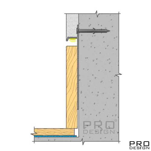 Фото Плинтус скрытого монтажа алюминиевый Pro Design 323 Белый Муар (80*12*2700)