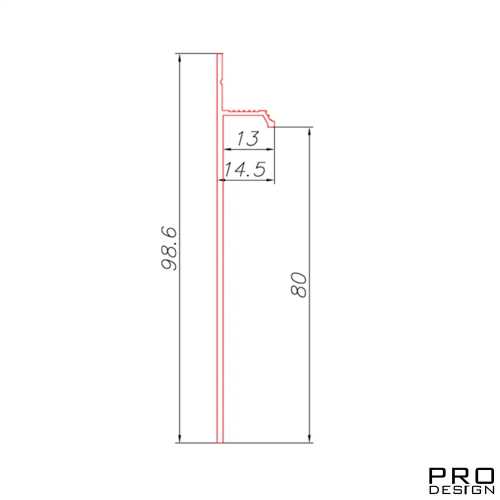 Фото Плинтус скрытого монтажа алюминиевый Pro Design 323 Белый Муар (80*12*2700)