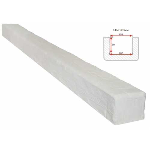 Фото Балка декоративная из полиуретана Arno Decor Рустик 145х120мм Белый, длина 2м