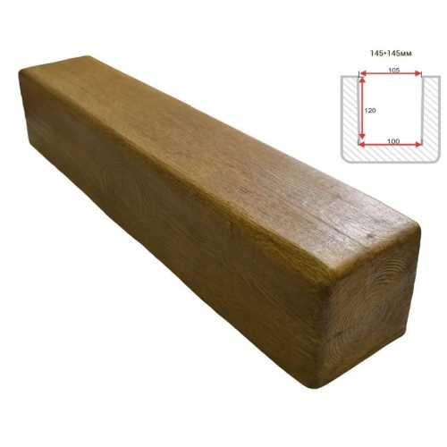 Фото Балка декоративная из полиуретана Arno Decor Модерн 145х145мм Дуб, длина 3м