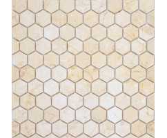Мозаика из натурального камня Caramelle Pietrine Hexagonal Botticino hex 30х18 (295х305х6 мм)