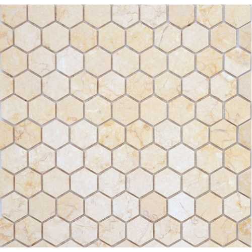 Фото Мозаика из натурального камня Caramelle Pietrine Hexagonal Botticino hex 30х18 (295х305х6 мм)