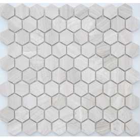 Мозаика из натурального камня Caramelle Pietrine Hexagonal Travertino silver hex 30х18 (295х305х6 мм)