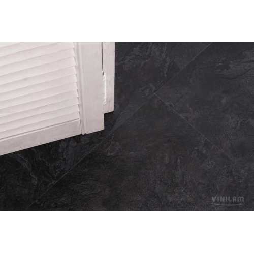 Фото Плитка ПВХ Vinilam Ceramo Stone Сланцевый черный 61607, 43 класс (940х470х8.0 мм)