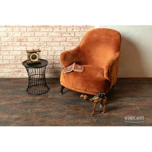 Фото Плитка ПВХ Vinilam Ceramo Stone Керамическая сталь 71617, 43 класс (940х470х8.0 мм)